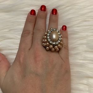 Rose gold pearl ring